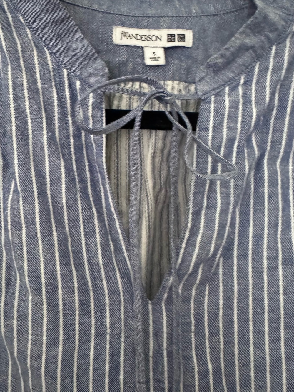 J.W. Anderson Blue and White Striped Peplum Tie-Sleeve Blouse S - Picture 6 of 9
